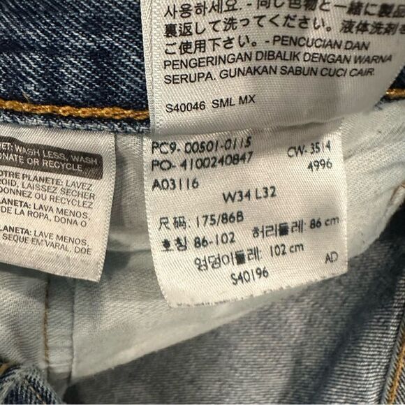 Levi’s Vintage 501 Straight Leg Distressed High Waisted Denim Jeans Pants - Picture 6 of 6